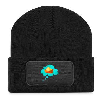 Paper Boat Cloud Travel Travel Fever Ship Vacation - Recycled Patch Beanie - black - Front