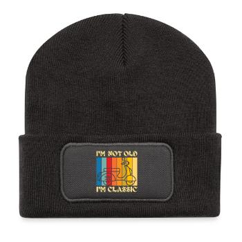 Je ne suis pas vieux, je suis classique – Scooter rétro - Beanie recyclé à patch - charbon - Devant