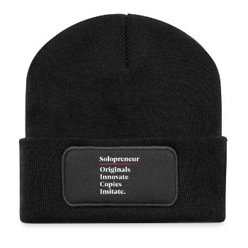 Les originaux innovent. Les copies imitent. [Blanc] - Beanie recyclé à patch - noir - Devant