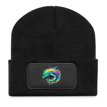 Dauphin - Beanie recyclé à patch - noir - Devant