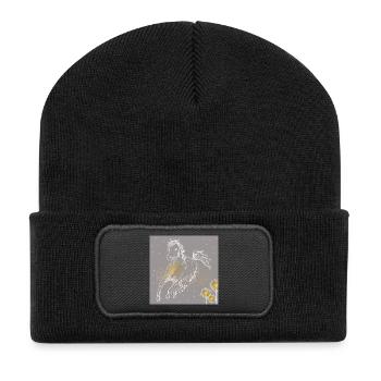 Pferd. - Recycelte Patch Beanie - Schwarz - Vorne