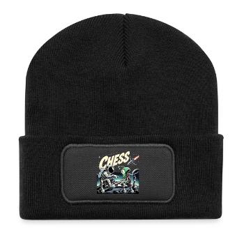 Astronaute Alien Chess Rocket Universe Cadeau - Beanie recyclé à patch - noir - Devant