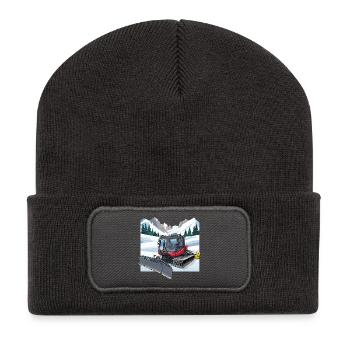 Déneigement de la dameuse - Beanie recyclé à patch - charbon - Devant