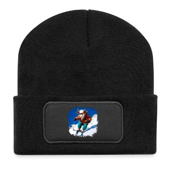 Kühe Ski - Recycelte Patch Beanie - Schwarz - Vorne