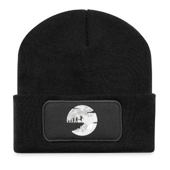 Feier der Mondevolution - Recycelte Patch Beanie - Schwarz - Vorne