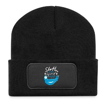 Sloth Spirit Animal – Chill & Relax - Recycled Patch Beanie - black - Front