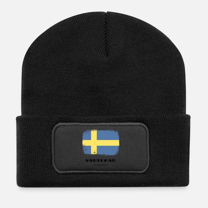 Västeras /// Suède /// Sverige /// Schweden - Beanie recyclé à patch - noir