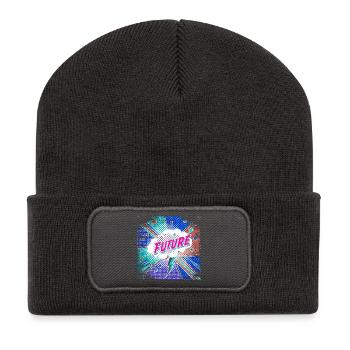 FUTURE Pop Art surreal - Recycled Patch Beanie - dark grey - Front