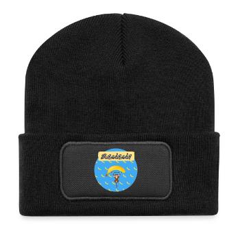 banana äffchen - Recycelte Patch Beanie - Schwarz - Vorne