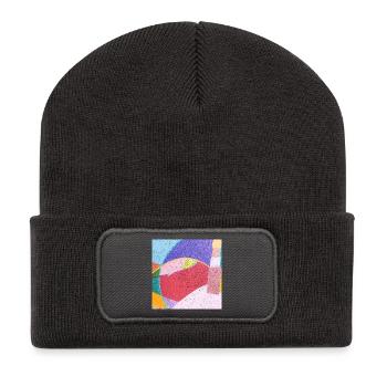 Peintures murales colorées - Beanie recyclé à patch - charbon - Devant