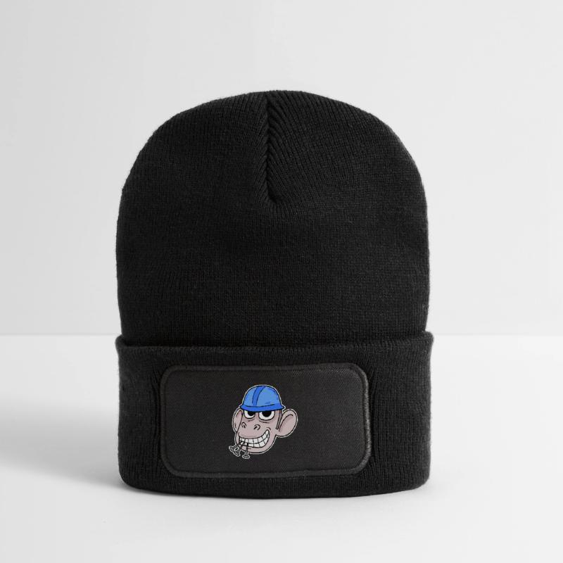 Monkey Construction Site Construction Worker Recycled Patch Beanie