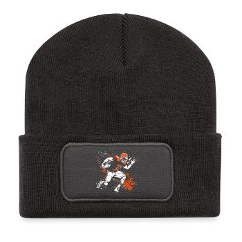 Footballeur Street Art - Beanie recyclé à patch - charbon - Devant