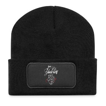 Soyez simplement vous-même – Cœur et amour de soi - Beanie recyclé à patch - noir - Devant
