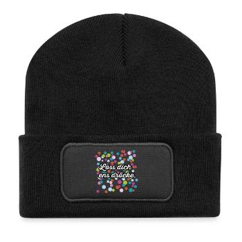 Lose dich ens dröcke et cela au carnaval - Beanie recyclé à patch - noir - Devant