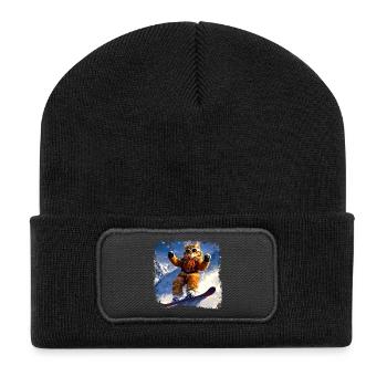 Planche à neige pour chat - Beanie recyclé à patch - noir - Devant