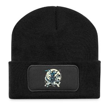 Ninja Chat Loup Ninjato Lune Cadeau - Beanie recyclé à patch - noir - Devant