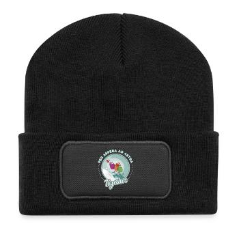 Neige luge love dessin humour - Beanie recyclé à patch - noir - Devant