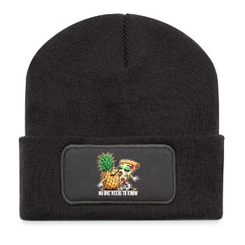 Pizza Hawaii French Kiss Love Drôle de cadeau - Beanie recyclé à patch - charbon - Devant