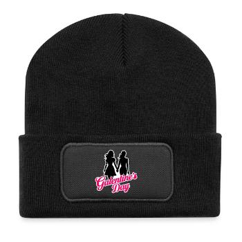 Galentine's Day 2026 Mädchen - Recycelte Patch Beanie - Schwarz - Vorne