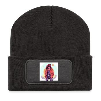 90‘s Style - Recycelte Patch Beanie - Dunkelgrau - Vorne