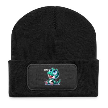 T-Rex Baby Dino Babydino Dinobaby Gift - Recycled Patch Beanie - black - Front