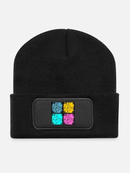 Popart urban style - Recycelte Patch Beanie - Schwarz