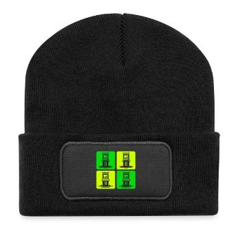 Retro Gaming Machines 80s - Recycled Patch Beanie - black - Front