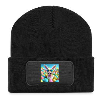 Easter, Happy Easter, Easter - Recycled Patch Beanie - black - Front