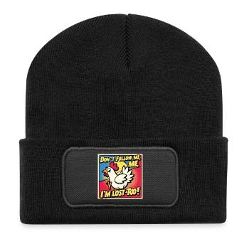 Chicken "Don t follow me - I m lost too!" - Recycled Patch Beanie - black - Front