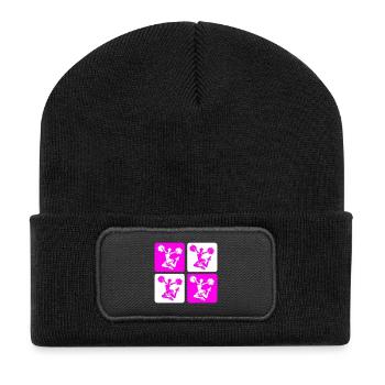 Conception de pom-pom girl - Beanie recyclé à patch - noir - Devant