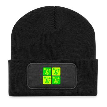Conception de pom-pom girl - Beanie recyclé à patch - noir - Devant