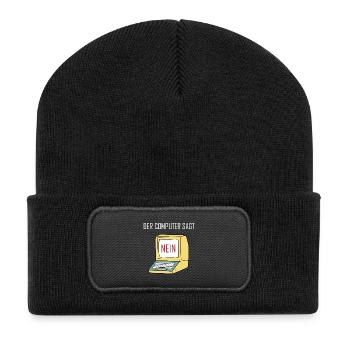 Retro Funny Computer Sagt Nein - Geeky Tech Nerd - Recycled Patch Beanie - black - Front