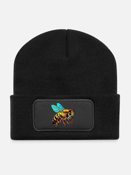 Abeille - Beanie recyclé à patch - noir