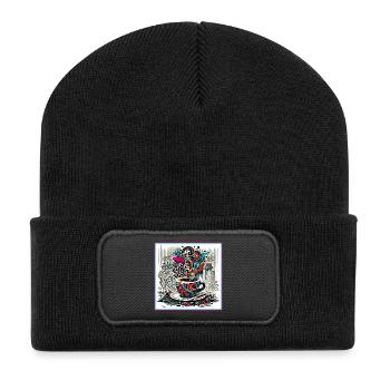 Espresso Graffiti - Beanie recyclé à patch - noir - Devant