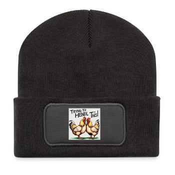 Poulets « Essayer de faire ça » - Beanie recyclé à patch - charbon - Devant
