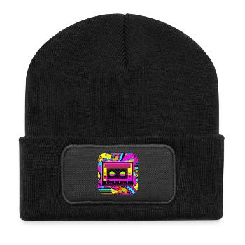 Cassette Radio 80s Hit - Recycled Patch Beanie - black - Front