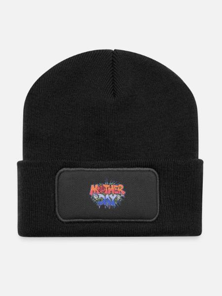 Graffiti Mother Day - Recycled Patch Beanie - black