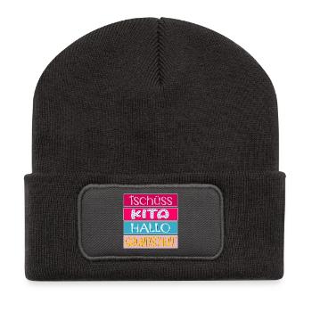 KITA ABGÄNGER SCHULANFANG EINSCHULUNG GRUNDSCHULE - Recycelte Patch Beanie - Dunkelgrau - Vorne