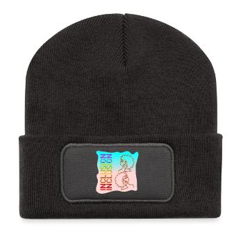 INCLUSION DIVERSITÉ DESSIN AU TRAIT - Beanie recyclé à patch - charbon - Devant