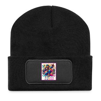 Hip-Hop Vibes – Rappeur avec micro - Beanie recyclé à patch - noir - Devant