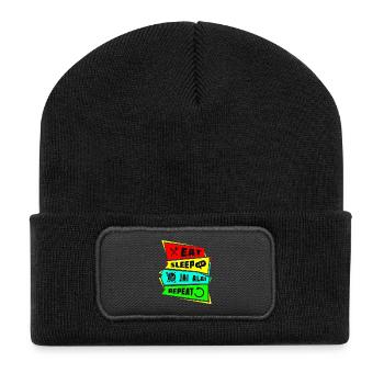 Manger dormir Jai Alai Répéter - Beanie recyclé à patch - noir - Devant
