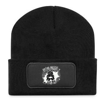 Mom Mode On – Sleep Mode Off - Recycled Patch Beanie - black - Front