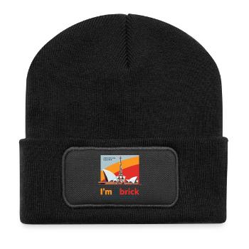I m a brick above rest - Recycled Patch Beanie - black - Front
