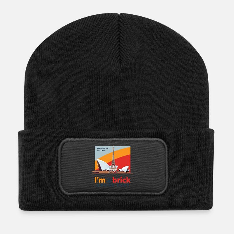 I m a brick above rest - Beanie recyclé à patch - noir
