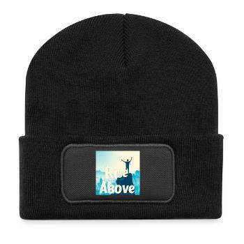 Rise Above - Beanie recyclé à patch - noir - Devant