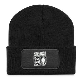 Schlaflos, aber am leben. Kein Schlaf Mom Life. - Recycelte Patch Beanie - Schwarz - Vorne