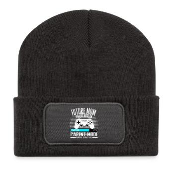 Future Mom – Parent Mode On - Recycelte Patch Beanie - Dunkelgrau - Vorne
