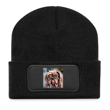 Hässlicher Hund - Recycelte Patch Beanie - Schwarz - Vorne