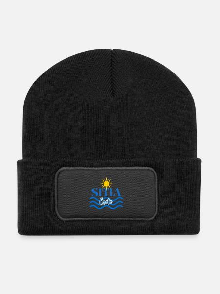 Sun and Wave Vibes of Crete - Recycled Patch Beanie - black