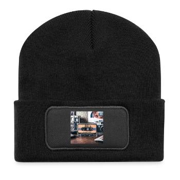 Années 80 - Beanie recyclé à patch - noir - Devant